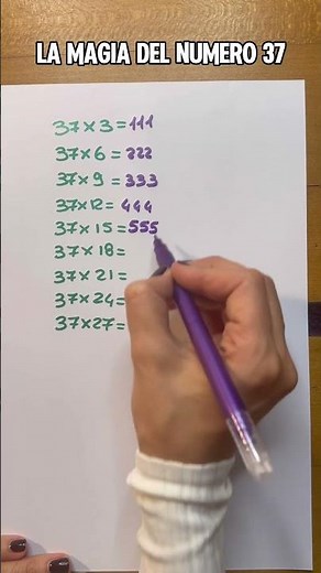 The magic of 37 multiplied by multiples of 3 from 3 to 27 #mathwithlidia #math #stem