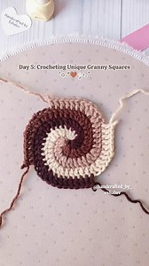 Day 5: Spiral Granny Square 🤎✨ Pattern by @happyberrycrochet More squares coming soon! Follow for the next one 🧶 . . [Crochet stop motion, stop motion animation, stop motion lover, crocheterofinstagram, crochet community, Crochet granny square, granny square addict, crochet inspo, crochet love] #crochetstopmotion #stopmotionanimation #stopmotionlover #grannysquare #crochetinspo | Esha Jain