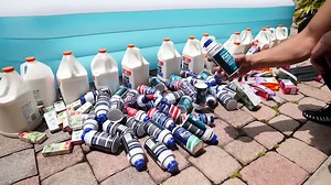 1,000 POUNDS OF SLIME IN MY POOL CHALLENGE!