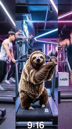 🦥🏋️ Sloth at Fast Gym | High-Speed Workout vs Slow Sloth