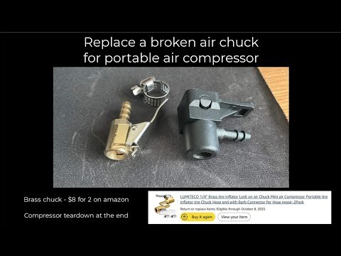 Replace Portable Air Compressor Air Chuck / Nozzle