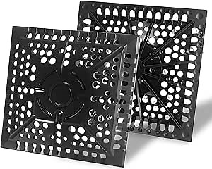 Shower Hair Drain Catcher, 2 Pack 5.1in Square Silicone Hair Catcher Shower Drain, Shower Drain Cover Strainer for Shower Room Floor Drain Protector, Dark Grey