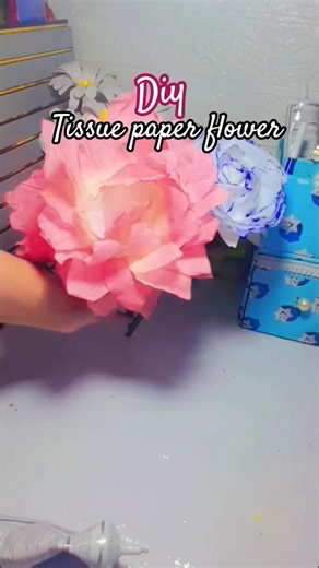 DIY Tissue Paper Flowers 🌸 Easy & Beautiful Handmade Flower Craft#diycraft #viralcraft #ytshorts