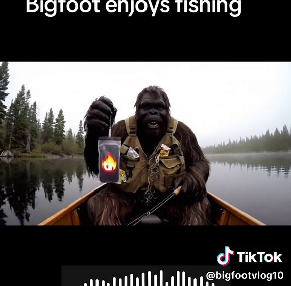 Bigfoot Enjoys Fishing in the Great Outdoors