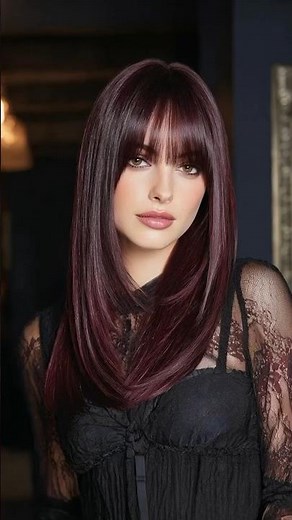 Layered Straight Haircut with Full Fringe | Sleek & Modern Look