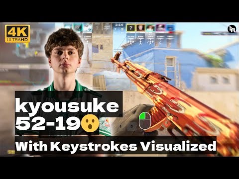 😐kyousuke (52-19) with Keystrokes Visualized | rt:2.84 | FACEIT avg 3380 Elo (Ep.13)