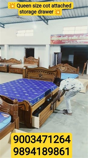 💥Queen 👑 size cot attached storage drawer💥 customized direct factory 🏭 outlet free delivery 🚚 offer