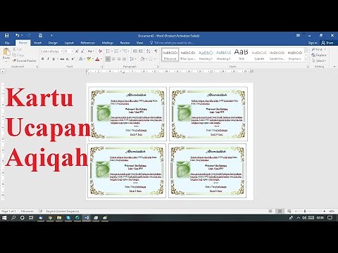 How to make an Aqiqah greeting card in Word