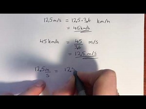 Change units meters per second to km per hour 1m/s=3.6km/h