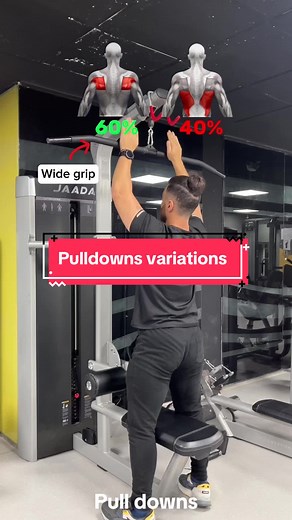 Pulldowns variations for lats and upper back #latsworkout #upperback #pulldown #backworkout #backexercise | Train Yourself