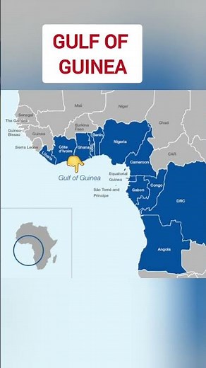 Gulf of guinea in map of Africa