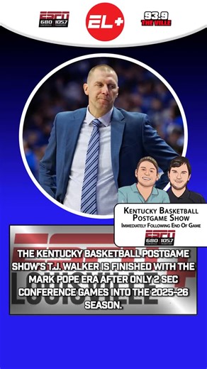 Kentucky Radio Host declares GET HIM OUT OF HERE after Mark Pope’s latest Basketball Embarrassment #espn #reels ESPN Louisville GET HIM OUT OF HERE! BASKETBALL VERSION | Kentucky Basketball Postgame Host T.J. Walker expresses his frustration for the most disappointing season of Wildcat basketball and has T.J. and many in the fan base ready for a change. Listen to the Kentucky Basketball Postgame Show (Immediately After Game Ends) on ESPN 680/105.7 and the ESPN Louisville app! PODCAST: https://po