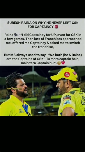 Raina Said About Csk's Captaincy ❤️🙌#sureshraina #dhoni #csk #ipl