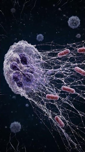 🧬 Did you know that white blood cells can throw DNA nets to trap bacteria?
