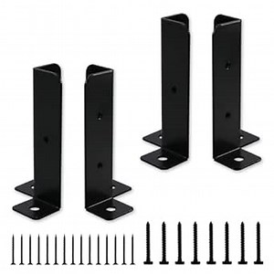 CNQLIS 4pcs Adjustable Deck Post Anchor Base Brackets Fit 1.5x1.5, 2x2, 2x4, 4x4 Posts, Heavy Duty Reversible Wood Fence Base Bracket Kit