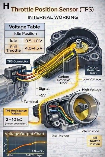 Throttle Position sensor (TPS) - Internal Working #automobile #automobileengineering #mechanic