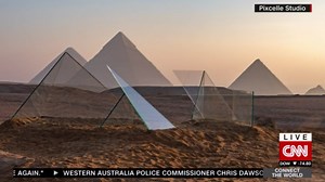 Art installation creates optical illusions at Giza Pyramids
