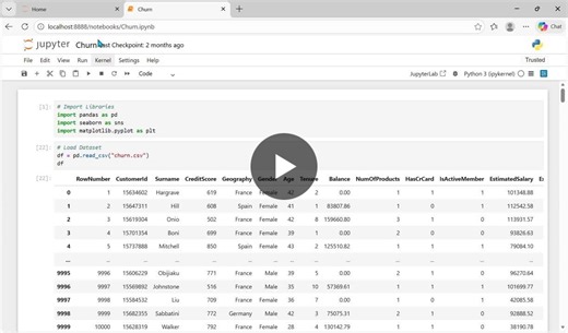 **Bank Customer Churn Analysis 🏦 Project in Jupyter Notebook . ** GitHub : https://lnkd.in/gC4AMv7c Analyzed bank customer data using Python in Jupyter Notebook to… | Kammari Harika