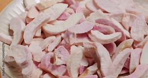 Freeze dry slice of peach