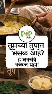तुमच्या तुपात भेसळ आहे?.. हे नक्की करून पहा! | PIP Agro #ghee #facts
