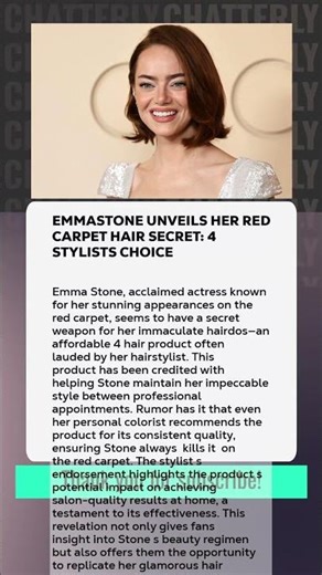 #EmmaStone Unveils Her Red Carpet Hair Secret: $34 Stylist's Choice