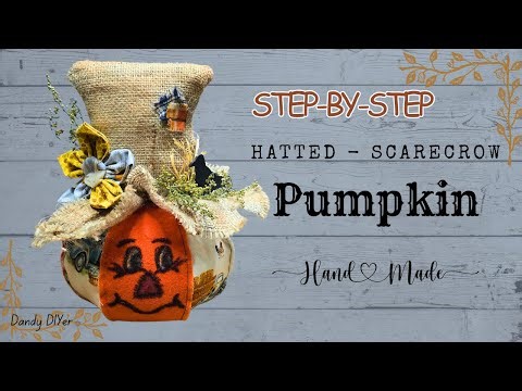 DIY Whimsical Pumpkin Scarecrow with Burlap Hat: Fall Handmade