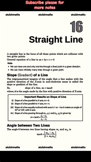straight line | revision notes straight lines class 11 one shot #maths