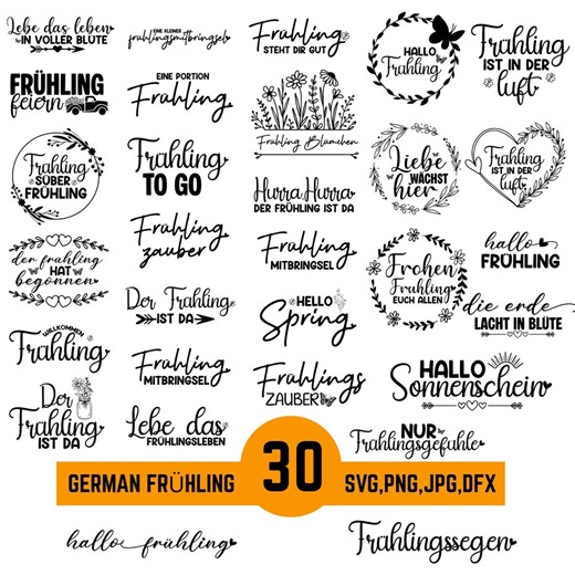 Frühling SVG Bundle: Hello Spring, Frühlingszitate Deutsch, Deutsche Frühlingssprüche, Plotterdatei Frühling, Frühlingsshirt Svg, Easter SVG - Etsy