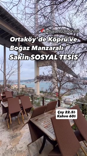 Elif ile Gezme Sanatı on Instagram: "Çoğu kişi bilmiyor ama Ortaköy Polis Evi Sosyal Tesisleri halka açık ✅ ❗️Bazı günler protokol için kapatılabiliyormuş gitmeden önce ararsanız bilgi veriyorlar. 🌭Ben yemek için gitmemiştim ama porsiyonların küçüklüğüyle alakalı eleştiriler duydum. ☕️ Çay kahve eşliğinde boğaz ve köprü manzarasında oturmak harika geliyor. 📌Kamu çalışanlarına 3 Kahvaltı tabağı kamu 175₺- sivil 262.5₺ Piliç ızgara kamu 250₺-sivil 375₺ Adana kebap kamu 320₺- sivil 525₺ 🚆 M7 met