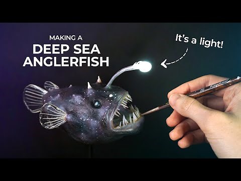 Making a DEEP SEA ANGLERFISH light // Polymer clay sculpting