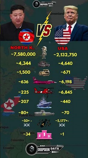 North Korea vs USA Military Power 2025
