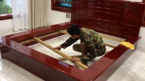 A Classic King-Size Bed Creation Using Hardwood