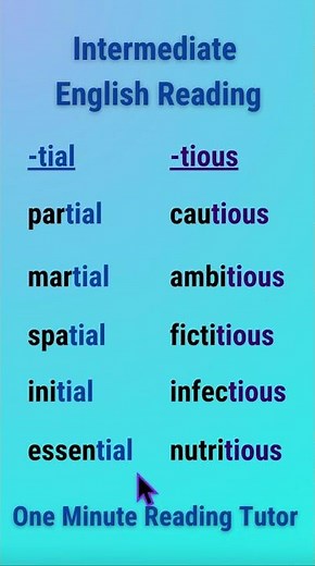 How to Read English-Sounds of TIAL & TIOUS Suffixes #americanenglish #readingenglish#americanaccent