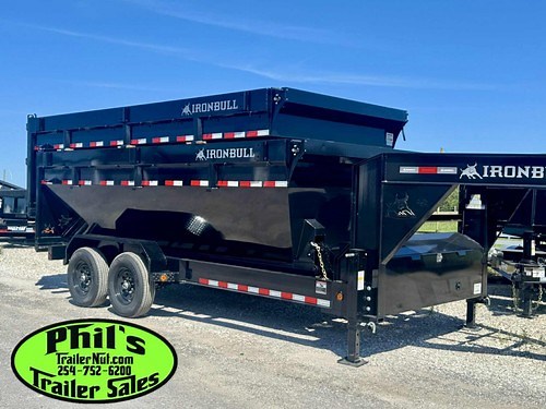 Iron Bull 16' ROLL OFF DUMP TRAILERS GOOSENECK Dump Trailer WITH 2 BINS | eBay