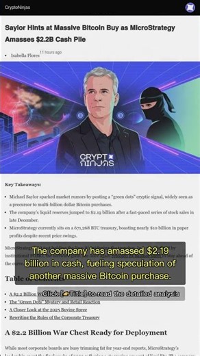 🧐👉 MicroStrategy’s $2.2B Cash Pile Signals Another Bitcoin Buying Frenzy #QixNewsAI