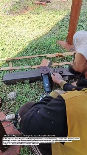 Steel Frame Alignment and Welding Using Square Ruler | Educational Video.