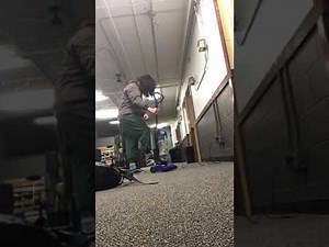 Me vacuuming my church with my bissell easy vac vacuum model 3130