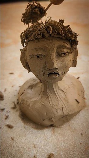 how to make hair on clay sculpture #claytips2 of 10