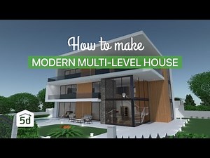Modern multi-level house by Planner 5D MAC app