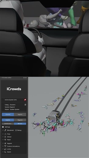 Car vs Crowd in Blender