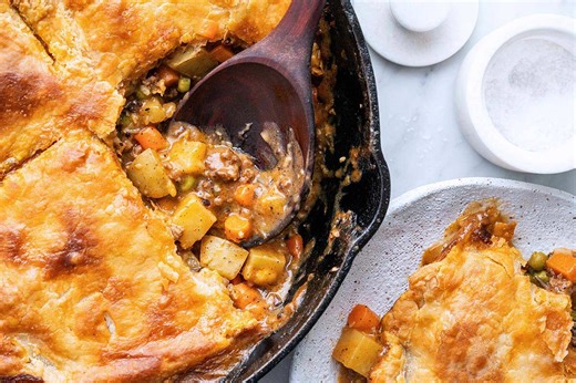 Skillet Ground Beef Pot Pie Recipe