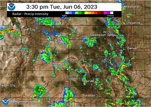 Lots of action on the radar this afternoon with numerous showers and thunderstorms. Some storms have already produced small hail and gusty winds in addition to heavy rain. Have a weather report to share? Please let us know below, telling us the time, event, and location of your report! | US National Weather Service Grand Junction Colorado