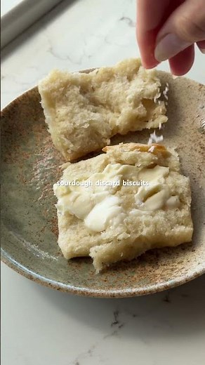sourdough discard biscuits all the way! sometimes you just need a lil butter and flaky sea salt
