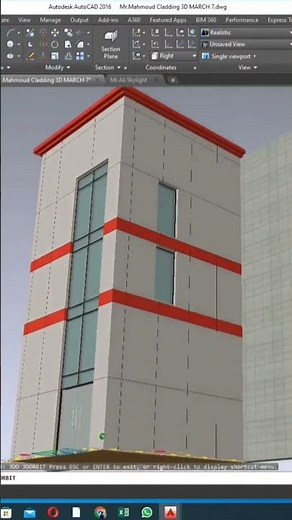 building entrance with ACP Aluminum Cladding.Frameless Door & Aluminium Curtain wall