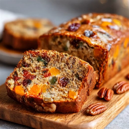 🍒 Sugar-Free Fruitcake Rich, moist, and packed with sugar-free fruits — the ultimate holiday centerpiece! 📝 Ingredients 2 cups almond flour ¼ cup coconut flour ½ cup butter, softened ½ cup brown monk fruit sweetener (Lakanto Golden) 4 large eggs ¼ cup unsweetened applesauce 2 tbsp orange zest 1 tsp cinnamon ½ tsp nutmeg 1 tsp vanilla extract 1 ½ cups chopped sugar-free mixed dried fruit (made with allulose) ¼ cup chopped pecans or walnuts 👩‍🍳 Steps to Create Preheat oven to 325°F. Line a loa