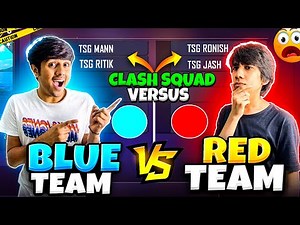 Team Blue 🦋Vs Team Red 💥| 4v4 Battle | Tsg Mann Vs Tsg Ronish | Who Wins? - Garena Free Fire