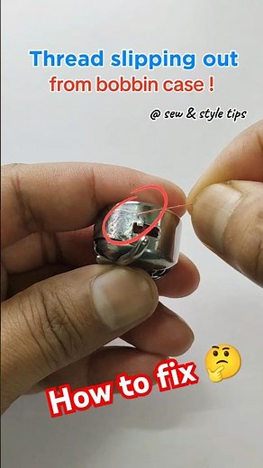 Thread slipping out from bobbin case ! How to fix 🪛 #ussewtips #sewingmachinerepair #sewingtools