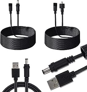 Solar Flood Lights Extension Cable IP65 Waterproof 16ft Extension Cord Pack of 2 For All of Richarm Solar Light Spotlights