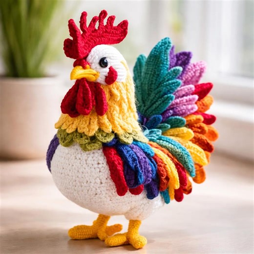 Realistic Rooster Amigurumi Crochet Pattern PDF – Farm Animal Crochet Tutorial, Standing Chicken Plush, Advanced Amigurumi Design - Etsy