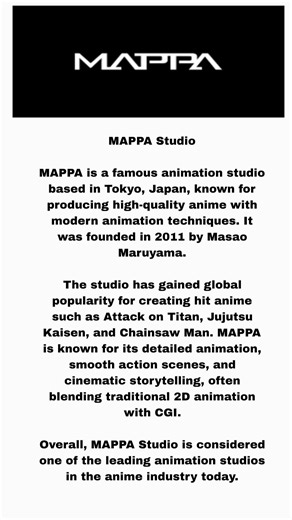 MAPPA Studio Explained: How This Japanese Animation Giant Is Redefining Modern Anime Worldwide
